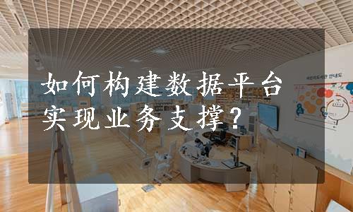 如何构建数据平台实现业务支撑？