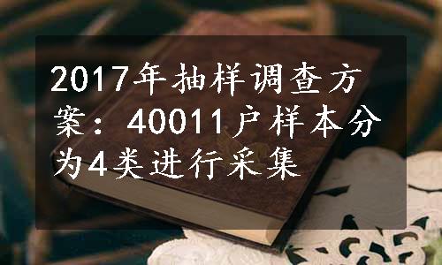 2017年抽样调查方案：40011户样本分为4类进行采集