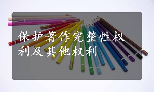 保护著作完整性权利及其他权利