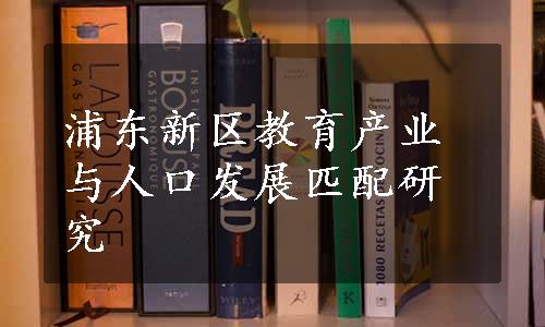 浦东新区教育产业与人口发展匹配研究