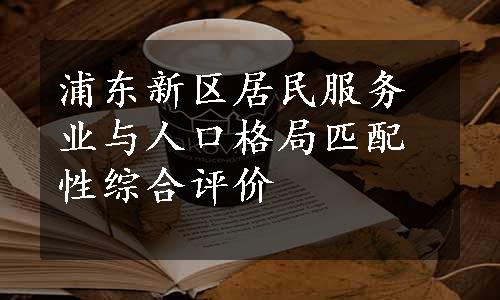 浦东新区居民服务业与人口格局匹配性综合评价