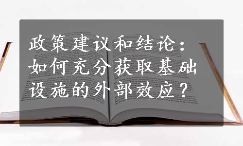 政策建议和结论：如何充分获取基础设施的外部效应？