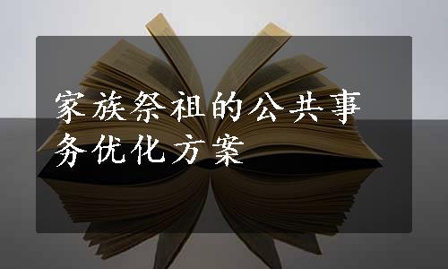 家族祭祖的公共事务优化方案