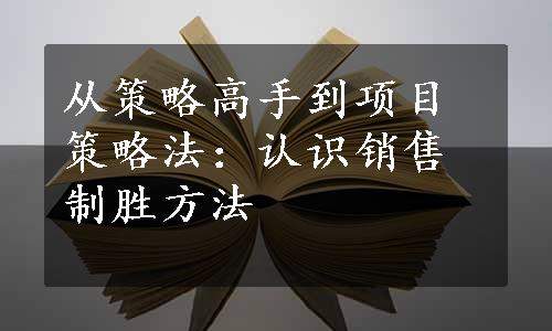 从策略高手到项目策略法：认识销售制胜方法