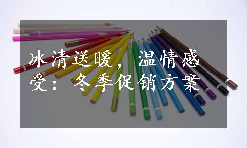 冰清送暖，温情感受：冬季促销方案