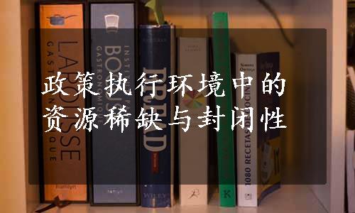 政策执行环境中的资源稀缺与封闭性