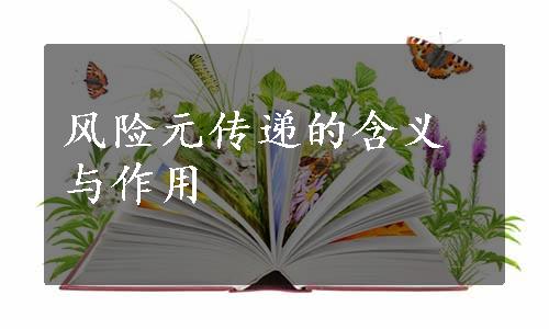 风险元传递的含义与作用