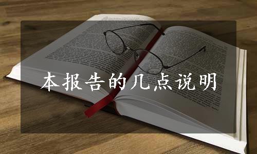 本报告的几点说明