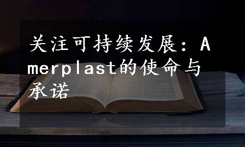 关注可持续发展：Amerplast的使命与承诺