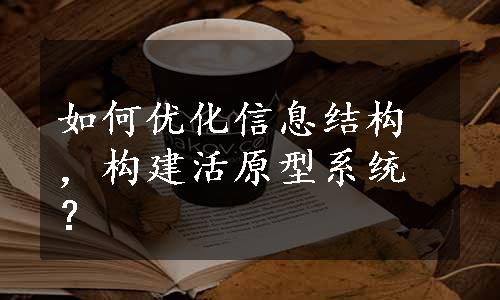 如何优化信息结构，构建活原型系统？