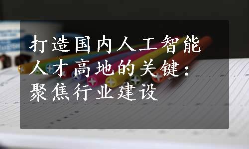 打造国内人工智能人才高地的关键：聚焦行业建设