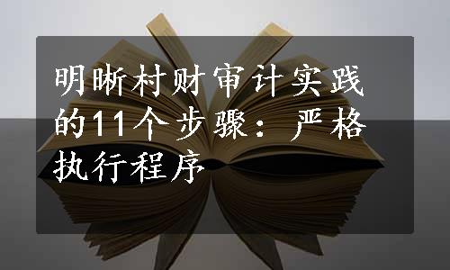 明晰村财审计实践的11个步骤：严格执行程序