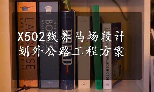 X502线养马场段计划外公路工程方案