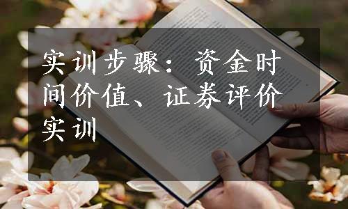 实训步骤：资金时间价值、证券评价实训