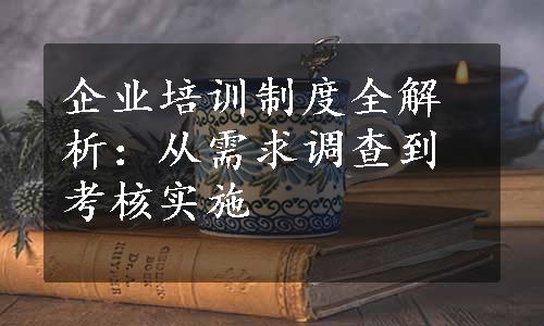 企业培训制度全解析：从需求调查到考核实施