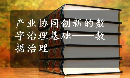 产业协同创新的数字治理基础——数据治理