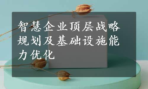 智慧企业顶层战略规划及基础设施能力优化