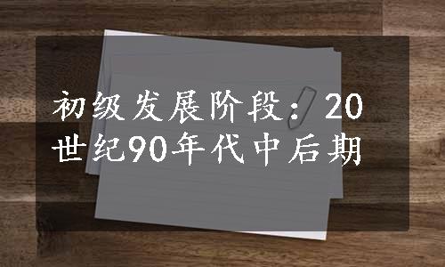 初级发展阶段：20世纪90年代中后期