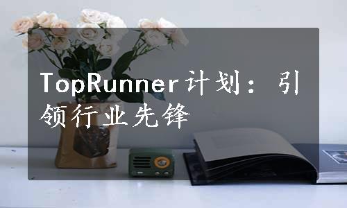 TopRunner计划：引领行业先锋