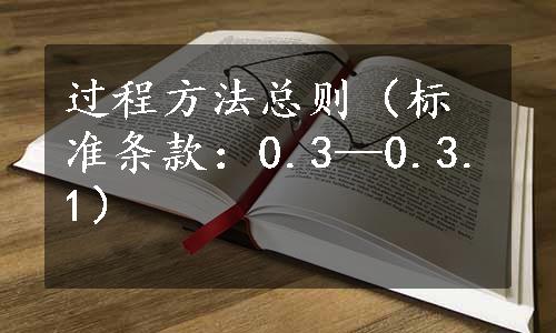 过程方法总则（标准条款：0.3—0.3.1）