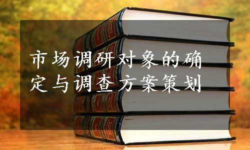 市场调研对象的确定与调查方案策划