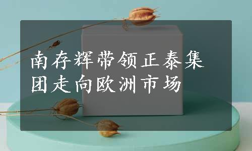 南存辉带领正泰集团走向欧洲市场