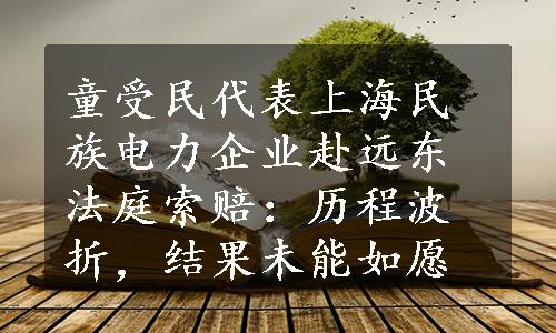 童受民代表上海民族电力企业赴远东法庭索赔：历程波折，结果未能如愿