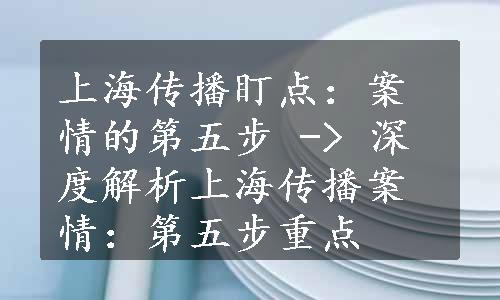 上海传播盯点：案情的第五步 -> 深度解析上海传播案情：第五步重点