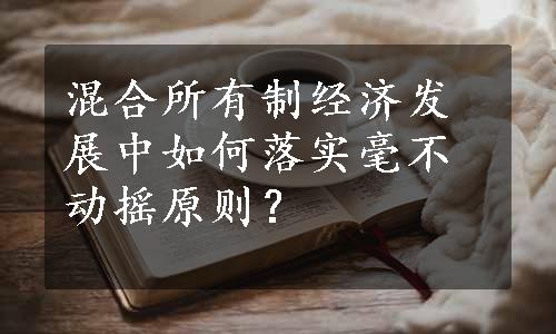 混合所有制经济发展中如何落实毫不动摇原则？