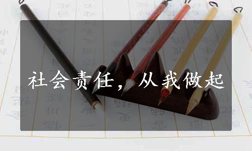 社会责任，从我做起