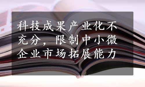 科技成果产业化不充分，限制中小微企业市场拓展能力