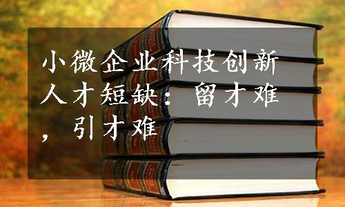 小微企业科技创新人才短缺：留才难，引才难