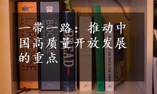 一带一路：推动中国高质量开放发展的重点