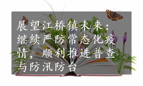 展望江桥镇未来：继续严防常态化疫情，顺利推进普查与防汛防台