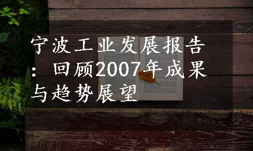 宁波工业发展报告：回顾2007年成果与趋势展望