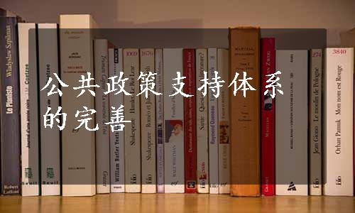 公共政策支持体系的完善