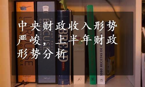 中央财政收入形势严峻，上半年财政形势分析