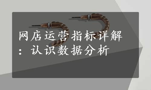 网店运营指标详解：认识数据分析