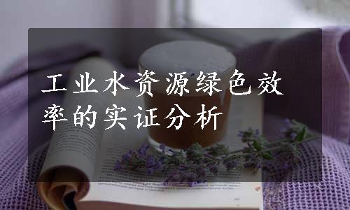 工业水资源绿色效率的实证分析