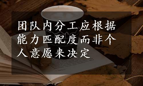 团队内分工应根据能力匹配度而非个人意愿来决定