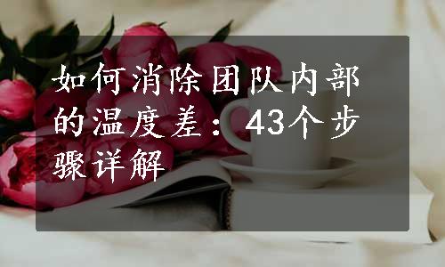 如何消除团队内部的温度差：43个步骤详解