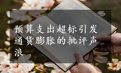 预算支出超标引发通货膨胀的批评声浪