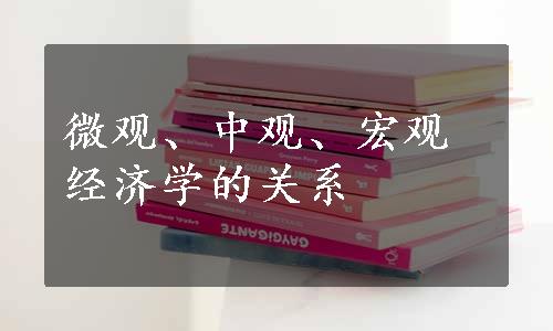 微观、中观、宏观经济学的关系