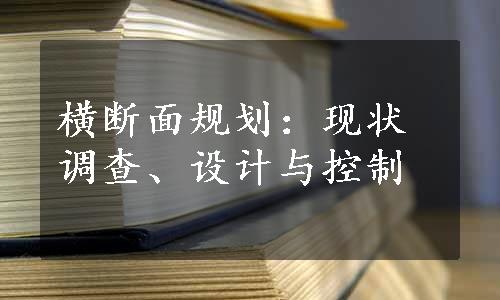 横断面规划：现状调查、设计与控制