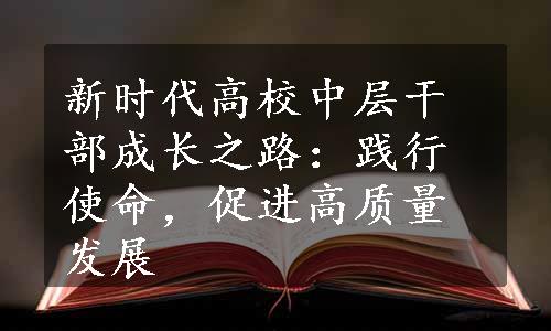 新时代高校中层干部成长之路：践行使命，促进高质量发展