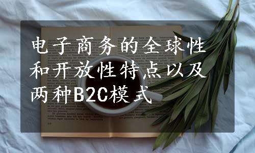 电子商务的全球性和开放性特点以及两种B2C模式