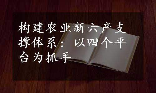 构建农业新六产支撑体系：以四个平台为抓手