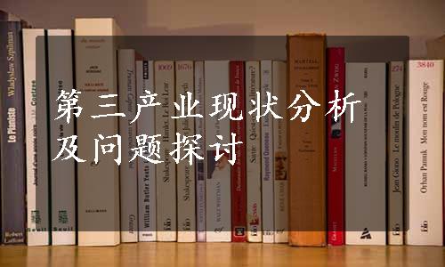 第三产业现状分析及问题探讨