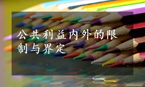 公共利益内外的限制与界定