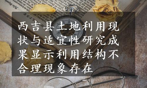 西吉县土地利用现状与适宜性研究成果显示利用结构不合理现象存在